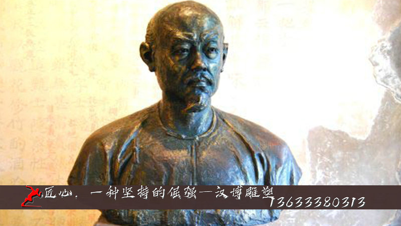 曹雪芹雕像,半身像雕塑,古代人物銅雕
